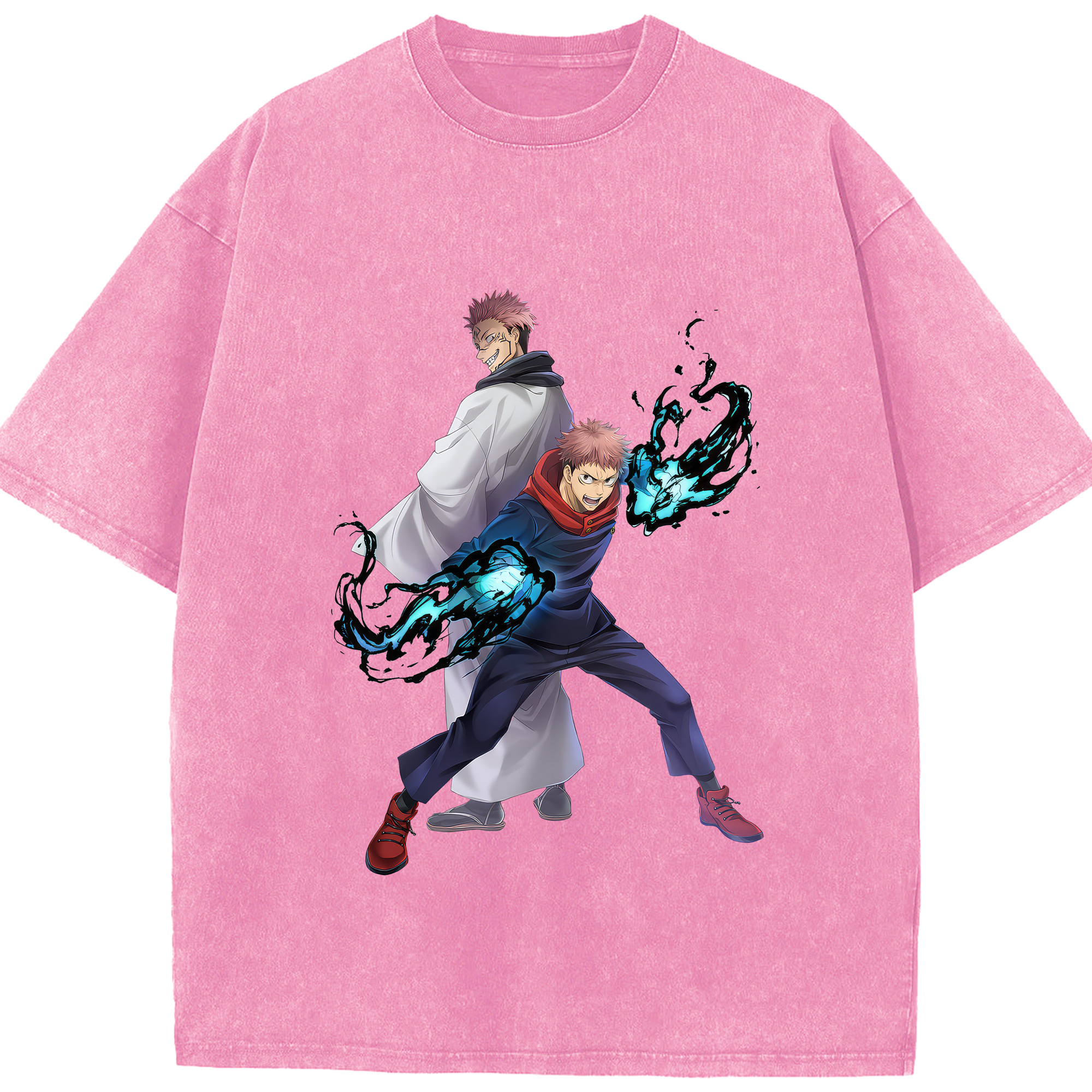 （画像用） 呪術廻戦 Jujutsu Kaisen 綿100% ヴィンテージ風 半袖Tシャツ（フロントプリント）